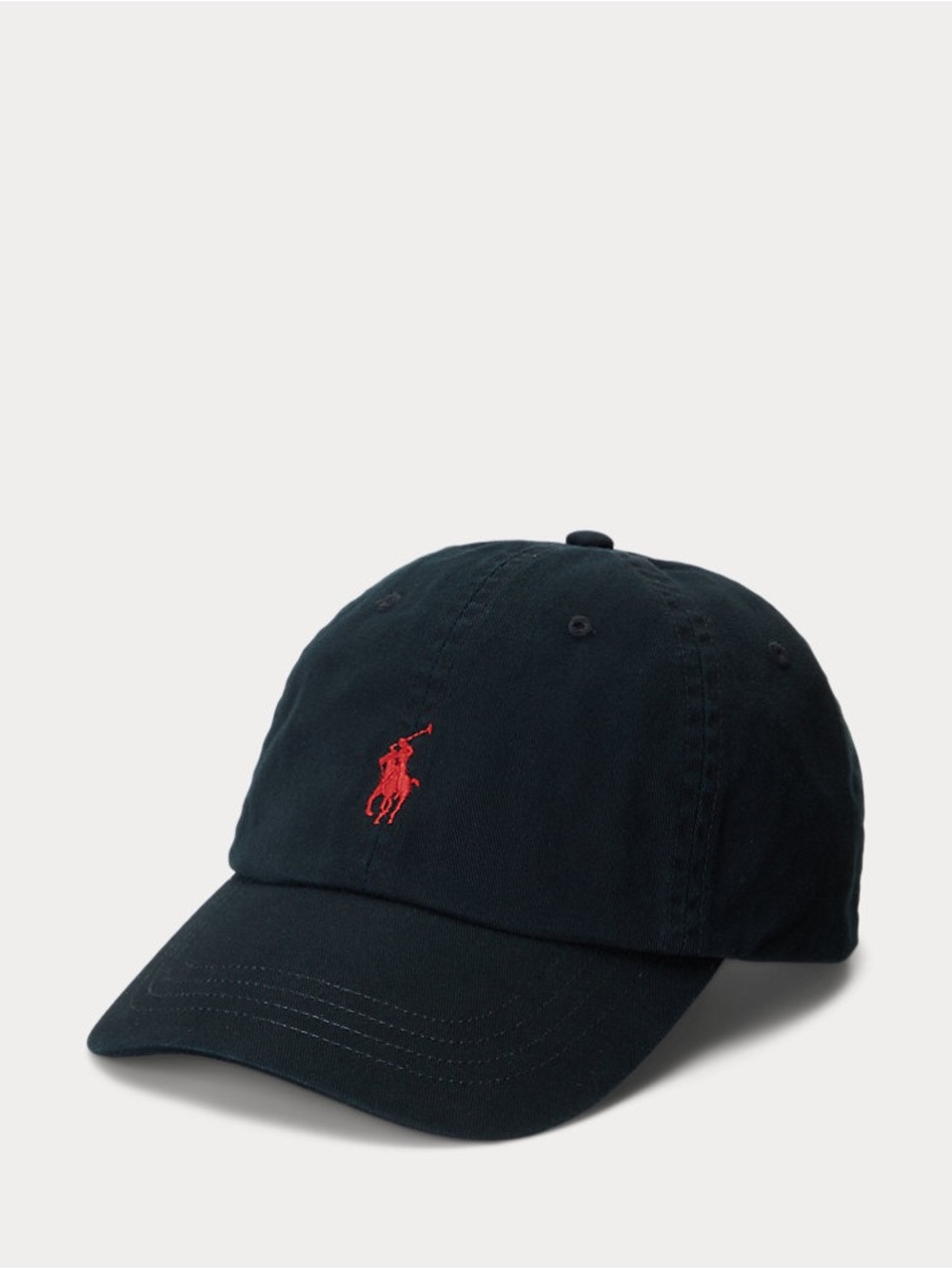 Polo Ralph Lauren Men’s Black Red Pony Logo Cap Hat Adjustable